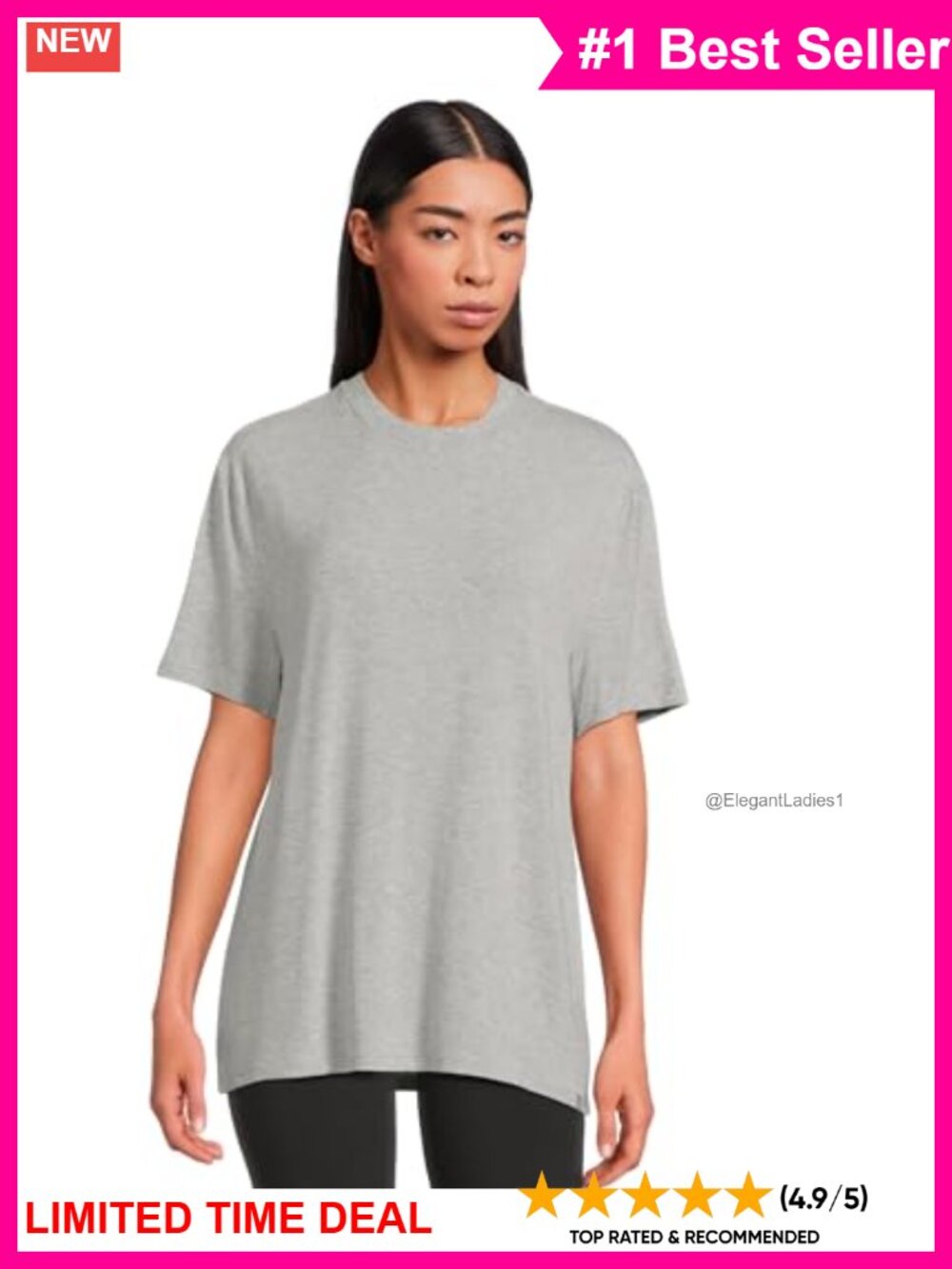 Relaxed Fit Viscose Elastane Crew Neck Short Sleeve Tee